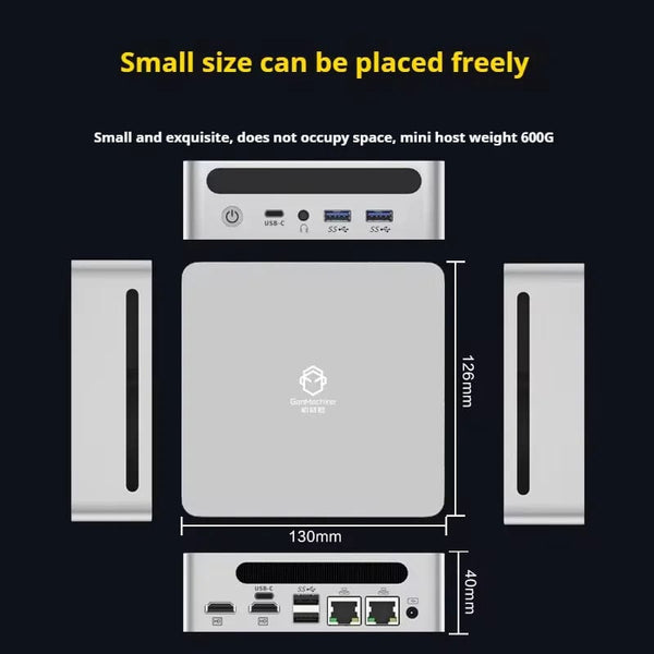 Planet Gates Genmachine AMD R7 Ryzen 7 6800H ES Mini PC Windows 11 WiFi 6 Gaming PC DDR5 4800MHz 4.4GHz CPU M.2 Display Computer Support 4K