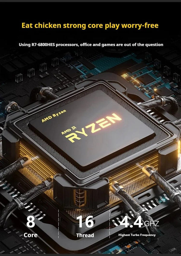 Planet Gates Genmachine AMD R7 Ryzen 7 6800H ES Mini PC Windows 11 WiFi 6 Gaming PC DDR5 4800MHz 4.4GHz CPU M.2 Display Computer Support 4K