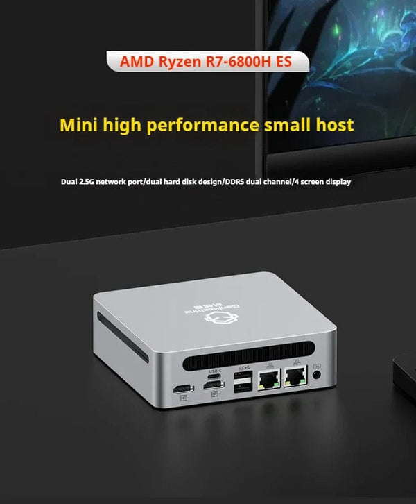 Planet Gates Genmachine AMD R7 Ryzen 7 6800H ES Mini PC Windows 11 WiFi 6 Gaming PC DDR5 4800MHz 4.4GHz CPU M.2 Display Computer Support 4K