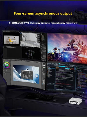 Planet Gates Genmachine AMD R7 Ryzen 7 6800H ES Mini PC Windows 11 WiFi 6 Gaming PC DDR5 4800MHz 4.4GHz CPU M.2 Display Computer Support 4K