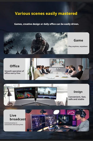 Planet Gates Genmachine AMD R7 Ryzen 7 6800H ES Mini PC Windows 11 WiFi 6 Gaming PC DDR5 4800MHz 4.4GHz CPU M.2 Display Computer Support 4K