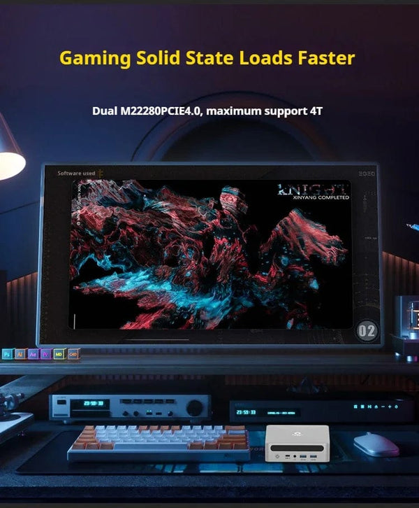 Planet Gates Genmachine AMD R7 Ryzen 7 6800H ES Mini PC Windows 11 WiFi 6 Gaming PC DDR5 4800MHz 4.4GHz CPU M.2 Display Computer Support 4K