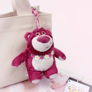 Planet Gates Genuine Disney Stitch Lotso Plush Toys Keychain Pendant Accessories Cute Cartoon Stuffed Doll Key Ring Toys Key Chain Gift