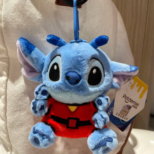 Planet Gates Genuine Disney Stitch Lotso Plush Toys Keychain Pendant Accessories Cute Cartoon Stuffed Doll Key Ring Toys Key Chain Gift