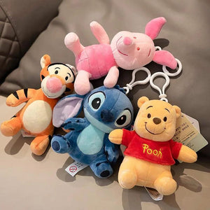 Planet Gates Genuine Disney Stitch Lotso Plush Toys Keychain Pendant Accessories Cute Cartoon Stuffed Doll Key Ring Toys Key Chain Gift