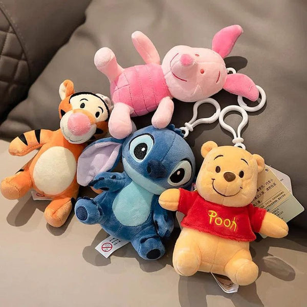 Planet Gates Genuine Disney Stitch Lotso Plush Toys Keychain Pendant Accessories Cute Cartoon Stuffed Doll Key Ring Toys Key Chain Gift