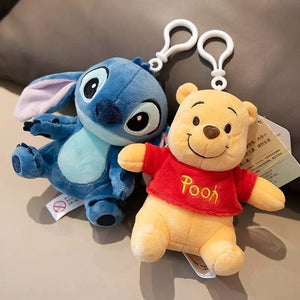 Planet Gates Genuine Disney Stitch Lotso Plush Toys Keychain Pendant Accessories Cute Cartoon Stuffed Doll Key Ring Toys Key Chain Gift