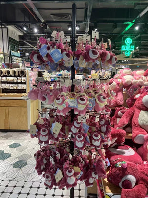 Planet Gates Genuine Disney Stitch Lotso Plush Toys Keychain Pendant Accessories Cute Cartoon Stuffed Doll Key Ring Toys Key Chain Gift