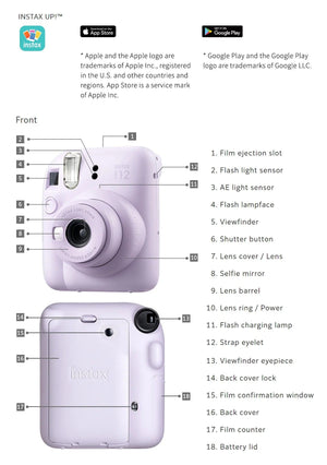 Planet Gates Genuine Orignial Fujifilm Instax Mini 12 Film Instant Camera with Instax Mini Film Photo Paper New Arrival
