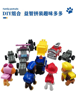 Planet Gates Genuine Paw Patrol Vehicle Chase Skye Marshall Pull Back Cars Playset Building Blocks Ryder Figure Children Toys Birthday Gifts