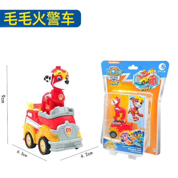 Planet Gates Genuine Paw Patrol Vehicle Chase Skye Marshall Pull Back Cars Playset Building Blocks Ryder Figure Children Toys Birthday Gifts