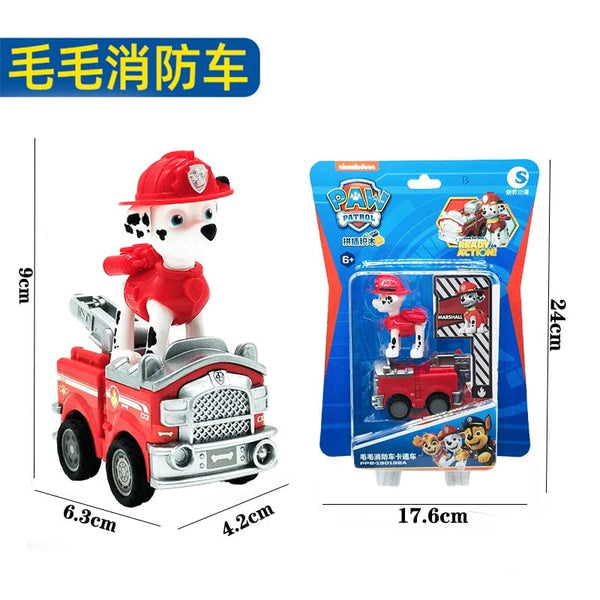 Planet Gates Genuine Paw Patrol Vehicle Chase Skye Marshall Pull Back Cars Playset Building Blocks Ryder Figure Children Toys Birthday Gifts