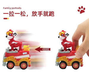 Planet Gates Genuine Paw Patrol Vehicle Chase Skye Marshall Pull Back Cars Playset Building Blocks Ryder Figure Children Toys Birthday Gifts