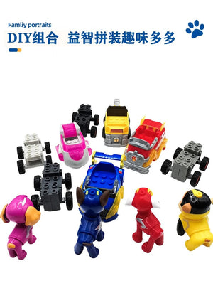 Planet Gates Genuine Paw Patrol Vehicle Chase Skye Marshall Pull Back Cars Playset Building Blocks Ryder Figure Children Toys Birthday Gifts