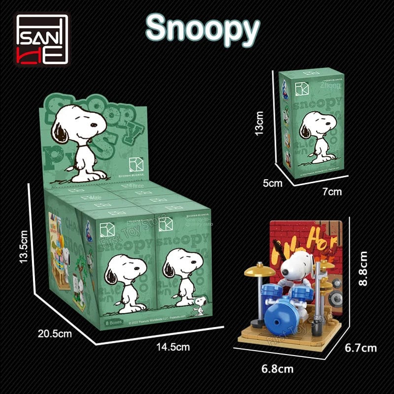 Planet Gates Genuine Peanuts Snoopy Building Blocks Anime Figure Models DIYTable Ornaments Anime Peripherals Toys Kawaii Dolls Toys For Gifts