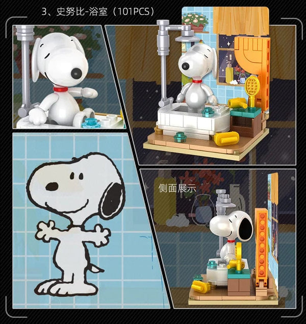 Planet Gates Genuine Peanuts Snoopy Building Blocks Anime Figure Models DIYTable Ornaments Anime Peripherals Toys Kawaii Dolls Toys For Gifts
