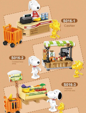 Planet Gates Genuine Peanuts Snoopy Building Blocks Anime Figure Models DIYTable Ornaments Anime Peripherals Toys Kawaii Dolls Toys For Gifts