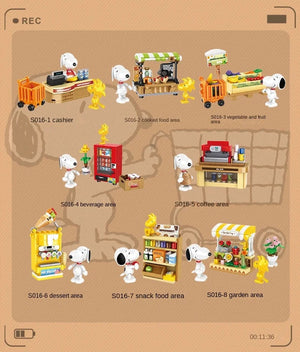 Planet Gates Genuine Peanuts Snoopy Building Blocks Anime Figure Models DIYTable Ornaments Anime Peripherals Toys Kawaii Dolls Toys For Gifts