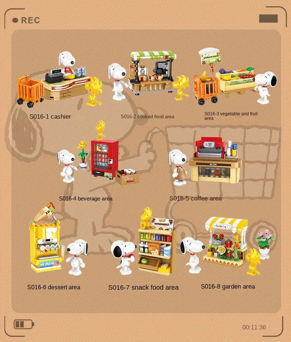 Planet Gates Genuine Peanuts Snoopy Building Blocks Anime Figure Models DIYTable Ornaments Anime Peripherals Toys Kawaii Dolls Toys For Gifts