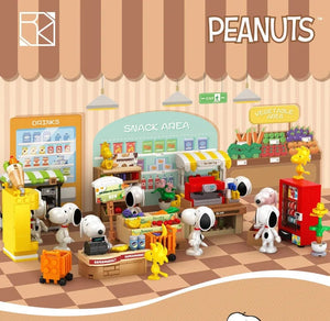 Planet Gates Genuine Peanuts Snoopy Building Blocks Anime Figure Models DIYTable Ornaments Anime Peripherals Toys Kawaii Dolls Toys For Gifts