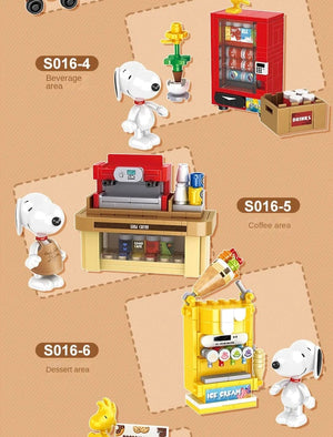 Planet Gates Genuine Peanuts Snoopy Building Blocks Anime Figure Models DIYTable Ornaments Anime Peripherals Toys Kawaii Dolls Toys For Gifts