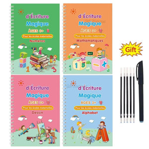 Planet Gates German Set 4 Books Magic Writing Copybook In Spanish Calligraphy Notebook Montessori Reusable Educational Calligraphic Letter Practice