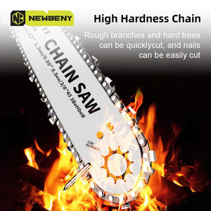 Planet Gates GERMANY / 2 Battery EU Plug NEWBENY 12 Inch Brushless Electric Chainsaw Cordless Rechargeable Woodworking Garden Pruning Saw Tool For Makita 18V Battery