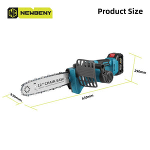 Planet Gates GERMANY / 2 Battery EU Plug NEWBENY 12 Inch Brushless Electric Chainsaw Cordless Rechargeable Woodworking Garden Pruning Saw Tool For Makita 18V Battery