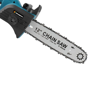 Planet Gates GERMANY / 2 Battery EU Plug NEWBENY 12 Inch Brushless Electric Chainsaw Cordless Rechargeable Woodworking Garden Pruning Saw Tool For Makita 18V Battery