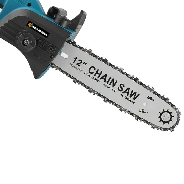 Planet Gates GERMANY / 2 Battery EU Plug NEWBENY 12 Inch Brushless Electric Chainsaw Cordless Rechargeable Woodworking Garden Pruning Saw Tool For Makita 18V Battery