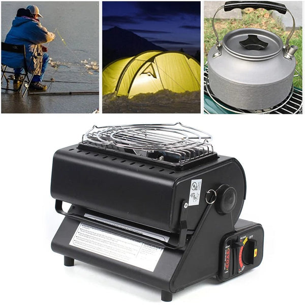 Chauffage et poêle de bivvy portable à double gaz butane 2 en 1, caméra ...