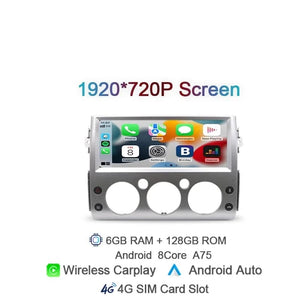 Planet Gates GERMANY / 6 128G Carpl Sliver Carplay 1920*720 IPS 2 din Android 14 Car Radio For Toyota FJ Cruiser 2007 2008-2017 Auto GPS Navigation Stereo 8+128G Bluetooth