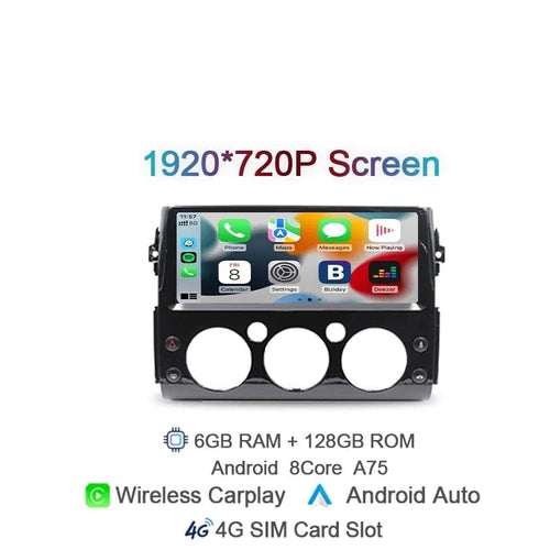 Planet Gates GERMANY / 6G 128G Carpla Black Carplay 1920*720 IPS 2 din Android 14 Car Radio For Toyota FJ Cruiser 2007 2008-2017 Auto GPS Navigation Stereo 8+128G Bluetooth