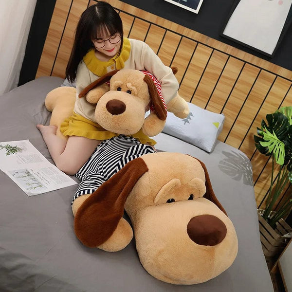 Planet Gates Giant Dog Plush Toy Big Sleeping Dog Stuffed Puppy Doll Soft Animal Toy Cartoon Pillow Baby Back Cushion Girls Birthday Gift