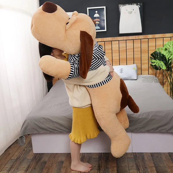 Planet Gates Giant Dog Plush Toy Big Sleeping Dog Stuffed Puppy Doll Soft Animal Toy Cartoon Pillow Baby Back Cushion Girls Birthday Gift