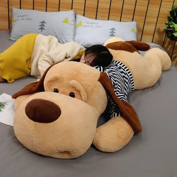 Planet Gates Giant Dog Plush Toy Big Sleeping Dog Stuffed Puppy Doll Soft Animal Toy Cartoon Pillow Baby Back Cushion Girls Birthday Gift
