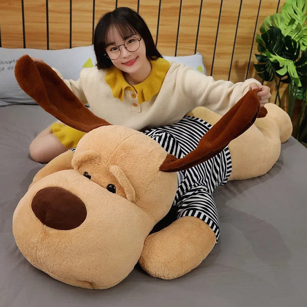 Planet Gates Giant Dog Plush Toy Big Sleeping Dog Stuffed Puppy Doll Soft Animal Toy Cartoon Pillow Baby Back Cushion Girls Birthday Gift