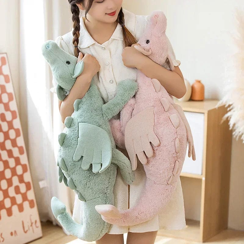 Planet Gates Giant Soft Plush Toy Little Dragon Plush Toys White Green Dinosaur Stuffed Animal Soft Doll Birthday Gift for Children