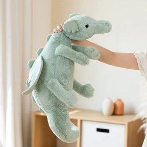 Planet Gates Giant Soft Plush Toy Little Dragon Plush Toys White Green Dinosaur Stuffed Animal Soft Doll Birthday Gift for Children