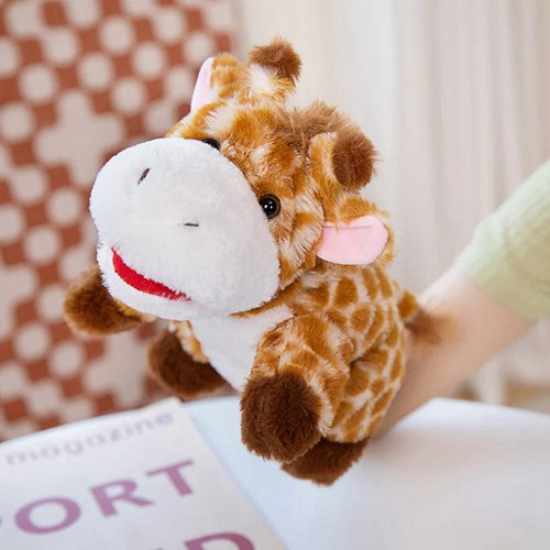 Planet Gates giraffe-29 / 25cm / CHINA 30 Styles Stuffed Plush Animals Toys Hand Finger Story Puppet Cute Dolls Educational Babys Duck Lamb Cow Dog Horse Children Gift