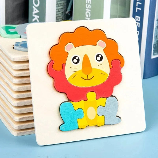 Planet Gates Giraffe Wooden Puzzle Montessori Animals Carton Colorful Learning Education Toys Tangram Jigzaw Cognitive Wood For Children Kids Gift