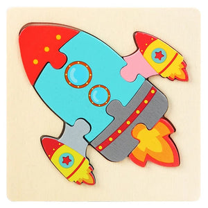 Planet Gates Giraffe Wooden Puzzle Montessori Animals Carton Colorful Learning Education Toys Tangram Jigzaw Cognitive Wood For Children Kids Gift