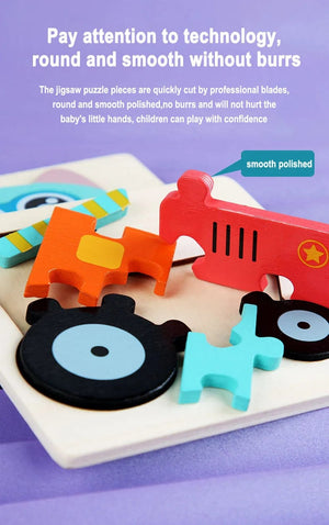 Planet Gates Giraffe Wooden Puzzle Montessori Animals Carton Colorful Learning Education Toys Tangram Jigzaw Cognitive Wood For Children Kids Gift