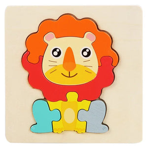 Planet Gates Giraffe Wooden Puzzle Montessori Animals Carton Colorful Learning Education Toys Tangram Jigzaw Cognitive Wood For Children Kids Gift