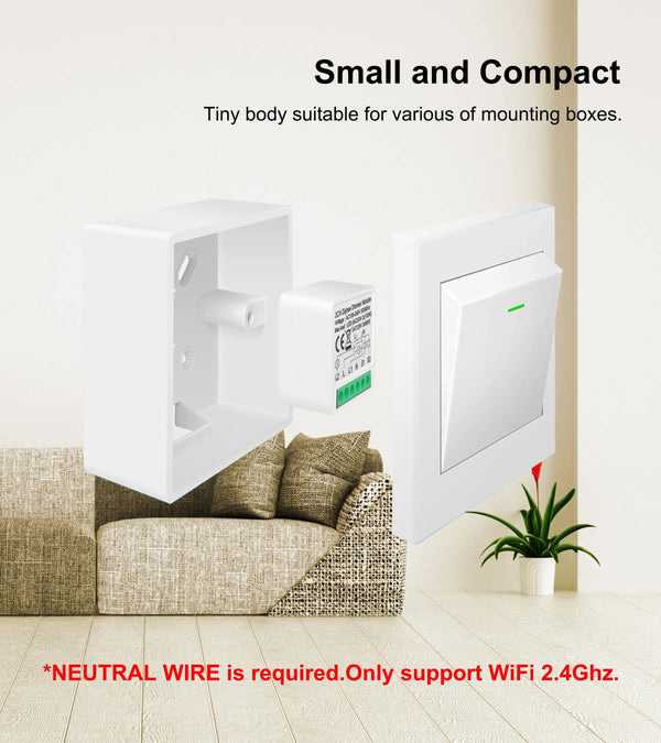 Planet Gates GIRIER Tuya ZigBee 3.0 Smart Dimmer Switch Module 10A, Supports 2 Way Control Dimmable Switch, Work with Alexa Alice Google Home