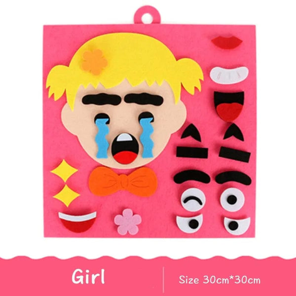 Planet Gates Girl DIY Emotion Change Puzzle Toys Creative Facial Expression Kids Learning Educational Toys For Children Funny Set Fun Gift