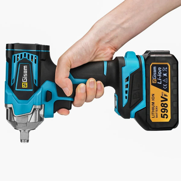 Planet Gates Gisam  1200N.M Brushless Electric Impact Wrench 1/2 inch Screwdriver Cordless Electric Wrench Power Tools for Makita 18V Battery