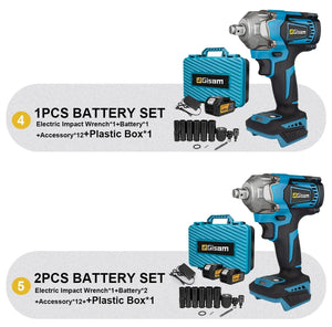 Planet Gates Gisam  1200N.M Brushless Electric Impact Wrench 1/2 inch Screwdriver Cordless Electric Wrench Power Tools for Makita 18V Battery
