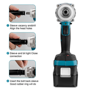 Planet Gates Gisam 520N.M Brushless Electric Impact Wrench Cordless Electric Wrench 1/2 inch for Makita 18V Battery Screwdriver Power Tools