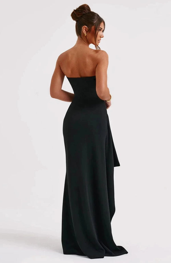 Planet Gates Giyu Sexy Club Evening Party Dresses Women 2025 Summer Slash Neck Backless Ruffles Split Maxi Long Dress Elegant Bodycon Robe